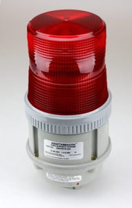 51-0031RK-01 Strobe light, red, 12 - 48 VDC, Edwards 105HISTR-EK, for Class I Div 2, with pipe mounting base