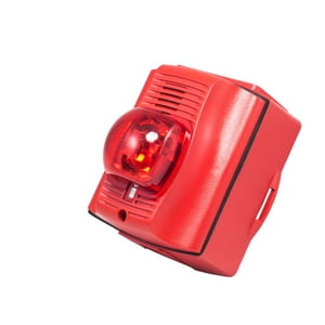 51-0096RK-RED Strobe with horn, red housing, 8 to 33 VDC, NEMA 4X, SpectrAlert, with red lens cover