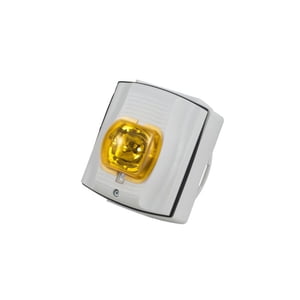 51-0102-AMB Horn with strobe, standard brightness, white housing, NEMA 3R, 4-wire, 16 to 33 VDC, amber lens, SpectraAlert