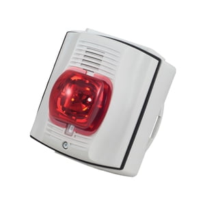 51-0102-RED Horn with strobe, standard brightness, white housing, NEMA 3R, 4-wire, 16 to 33 VDC, red lens, SpectraAlert