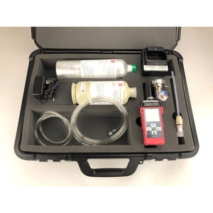 72-0290-27-C-51 GX-2012 bundle, 5 sensors, % volume CH4 / LEL / O2 / H2S / CO unit with Li-Ion battery pack and 115 VAC charger, 34AL cyl H2S/CO/O2/CH4, 58L cyl 100% vol CH4, demand flow regulator, tubing and padded case