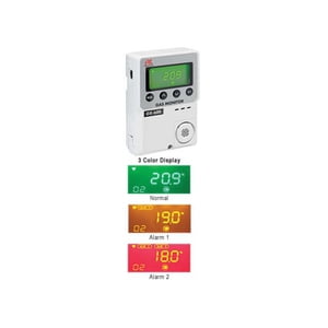 72-1004-03 OX-600 oxygen monitor, 0-25%, battery operated (2 AA batteries) with 3 meter sensor cable installed