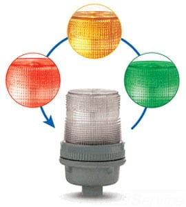 51-0075 LED multi-status indicator, red/green/amber, 24 VDC, NEMA 4X, Edwards 105XBRiRGA24D