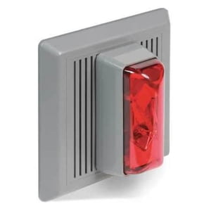 51-0131-RED Horn with strobe, outdoor, panel mounting, 120 VAC, 4 wire, red lens, Edwards 868STRR-N5