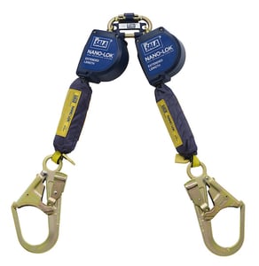 DBI-SALA 3101627 Nano-Lok 9 ft. Twin-Leg Lifelines with 3/4" Dyneema Fiber, Polyester Web, and Steel Bar Hooks