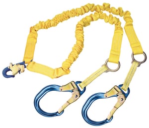 DBI-SALA 1244751 6 ft. Shockwave2 Rescue Lanyard with Snap Hook, D-Ring and Aluminum Rebar Hook 2 1/4"