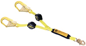 DBI-SALA 1241482 Retrax 100% Tie-Off Shock Absorbing Lanyard with Snap Hook and Aluminum Rebar Hooks at Ends