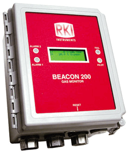 72-2102-05 Beacon 200,w/24VDC strobe/horn & com alm 1 operation,1H2S det(spec cable on order),AC cord