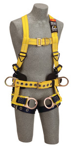 DBI-SALA 1107775 Delta Vest-Style Tower Climbing Harness with Back, front and side D-rings, belt with pad, (size Large)