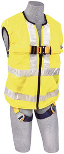 DBI-Sala 1111583 DeltaVest? Hi Vis Yellow WorkVest style harness, reflective, back D-ring, quick connect legs (Small harness) by Capital Safety