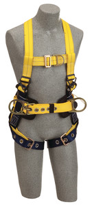 DBI-SALA 1107802 Delta Construction Style Positioning, Climbing Harness, Back, front and side D-rings, belt, pad, tongue buckle leg straps (Medium)