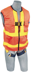 DBI-Sala 1111580 DeltaVest? Hi Vis Orange WorkVest style harness, reflective, back D-ring, quick Connect legs (univ harness) by Capital Safety