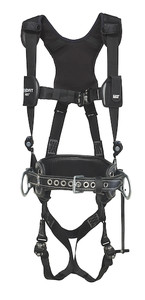 DBI-Sala 1113518 Aluminum back D-ring, locking quick connect buckle leg straps and comfort padding (size Medium) with 2D lineman belt (size D23)