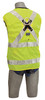 DBI-SALA 1107419 DeltaVest Hi-Vis Reflective Workvest Harness with Reflective yellow workvest harness, back D-ring, tongue buckle leg straps (Small)