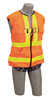 DBI-SALA 1107405 DeltaVestHi-Vis Reflective Workvest Harness with Reflective orange workvest harness, back D-ring, tongue buckle leg straps (X-Large)